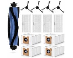Robotstofzuiger Accessoireset 13 Stuks - Geschikt voor Eufy C10 - 1 Hoofdborstel, 4 Zijborstels, 4 Filters & 4 Stofzakken