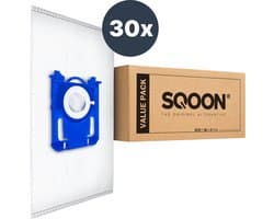 SQOON® Stofzuigerzakken - 30 Stuks - Geschikt voor AEG, Philips, Electrolux, Standaard BAG - Passend in o.a. AEG VX4, VX6, VX8, 6000 serie, GR201 of Philips Active, PowerPro, PerformerPro, PH99, FC8021/03, FC8021/05