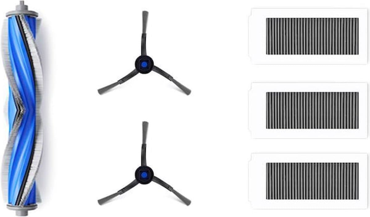 ECOVACS - DEEBOT X5 familie - Service Kit Standard - 1x Anti-Tangle Hoofdborstel 2x Zijborstels (zwart) 3x Antibacteriële High Efficiency Filters — afbeelding 1
