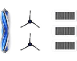 ECOVACS - DEEBOT X5 familie - Service Kit Standard - 1x Anti-Tangle Hoofdborstel 2x Zijborstels (zwart) 3x Antibacteriële High Efficiency Filters