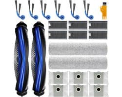 24 stuks accessoireset voor Ecovacs Deebot T80 Omni, X8 Pro Omni en X8 Omni - 2 hoofdborstels, 2 moprollen, 6 filters, 6 stofzakken, 6 zijborstels, 2 reinigingstools