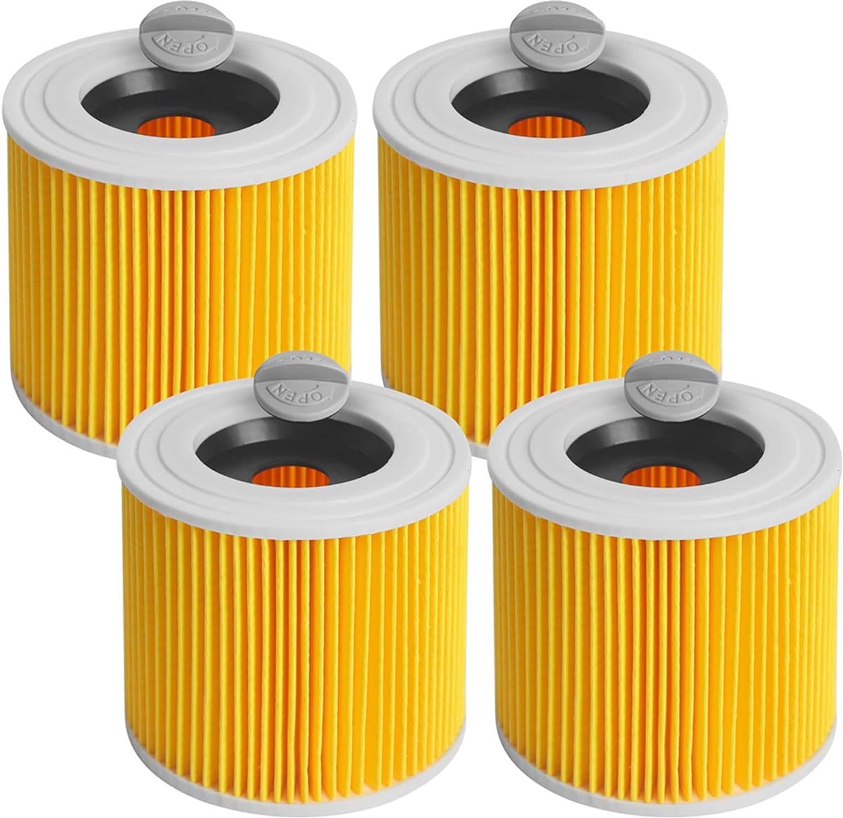 Stofzuigerfilters - 4-pack - 4 WD3-filters voor Kärcher stofzuigers WD3, WD2, WD1, MV3, MV2, A, K, KNT - Oranje — afbeelding 1