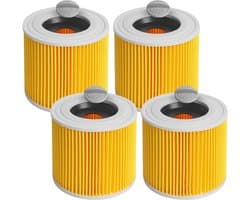 Stofzuigerfilters - 4-pack - 4 WD3-filters voor Kärcher stofzuigers WD3, WD2, WD1, MV3, MV2, A, K, KNT - Oranje