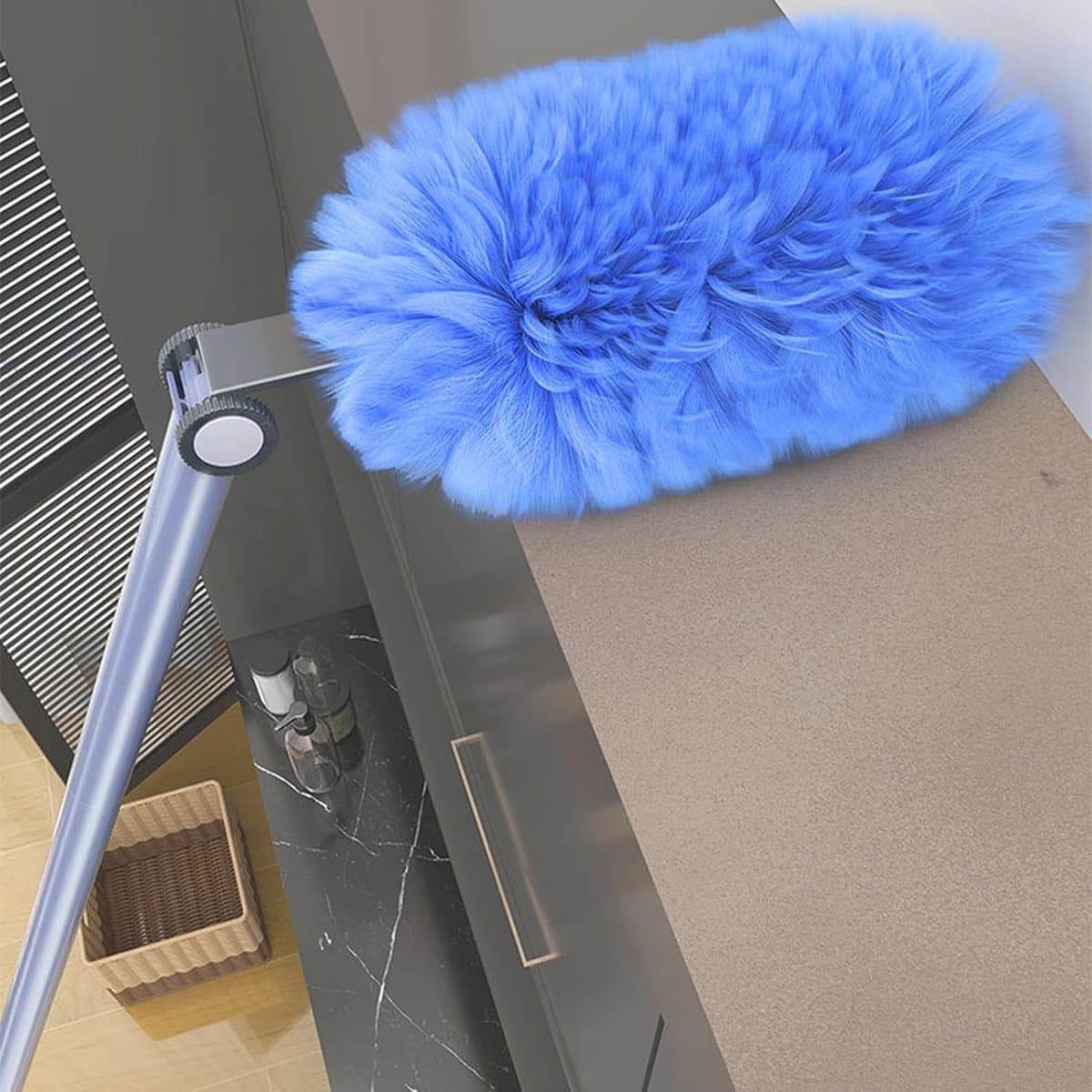 Microfiber Stoffer - Stofwisser Verstelbaar - Huis Schoonmaken - 180 Graden Verstelbaar - 80 cm - Grijs — afbeelding 1