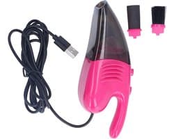 Mini Stofzuiger - Bureaureiniger Handstofzuiger - Toetsenbord Schoonmaken - USB Oplaadbaar Krachtig - 14.5 cm - Roze