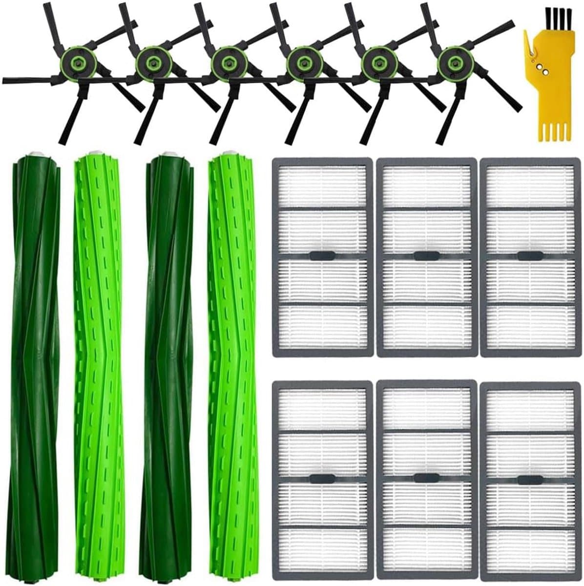 PromoHome Reserveonderdelen Set geschikt voor iRobot Roomba S9 (9150) S9 + S9 Plus (9550) S Series Wi-Fi robotkits - 2 Rubberen Borstels, 4 Filters, 6 Zijborstels - Compatibel met Diverse Robotstofzuiger Merken — afbeelding 1