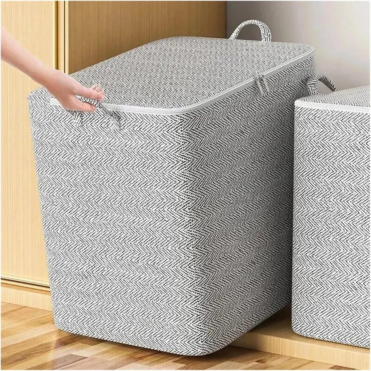 Opbergzakken Dekens - Dekbed Tassen - Seizoensopslag Kleding - Waterdicht Stofvrij - 3 Stuks 220L - Grijs — afbeelding 1
