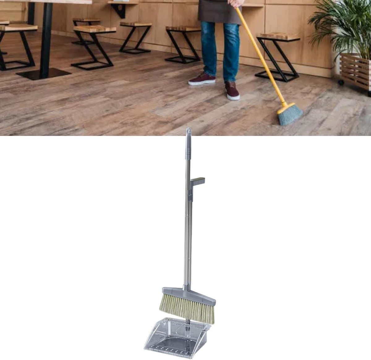 Bezem Stofferset - Schoonmaak Set - Efficiënt Schoonmaken - Stofvrije Technologie - 49 x 31 x 9 cm - Grijs — afbeelding 1