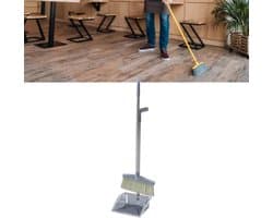 Bezem Stofferset - Schoonmaak Set - Efficiënt Schoonmaken - Stofvrije Technologie - 49 x 31 x 9 cm - Grijs