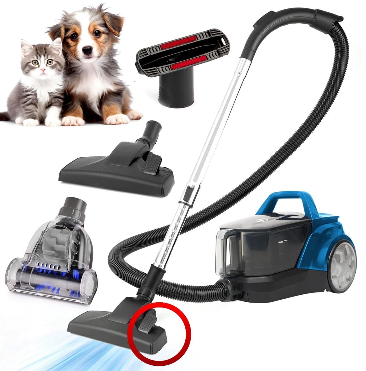 AG3200 Stofzuiger Zonder Zak - Stofzuigers - Vacuum Cleaner Zakloos - Geschikt Voor Dierenharen -900W - Sterke Zuigkracht - Blauw — afbeelding 1