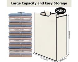 Wasmand Zakken - Opbergzakken - Sorteren Wasgoed - Verwijderbaar - 37.5cm x 22cm - Beige