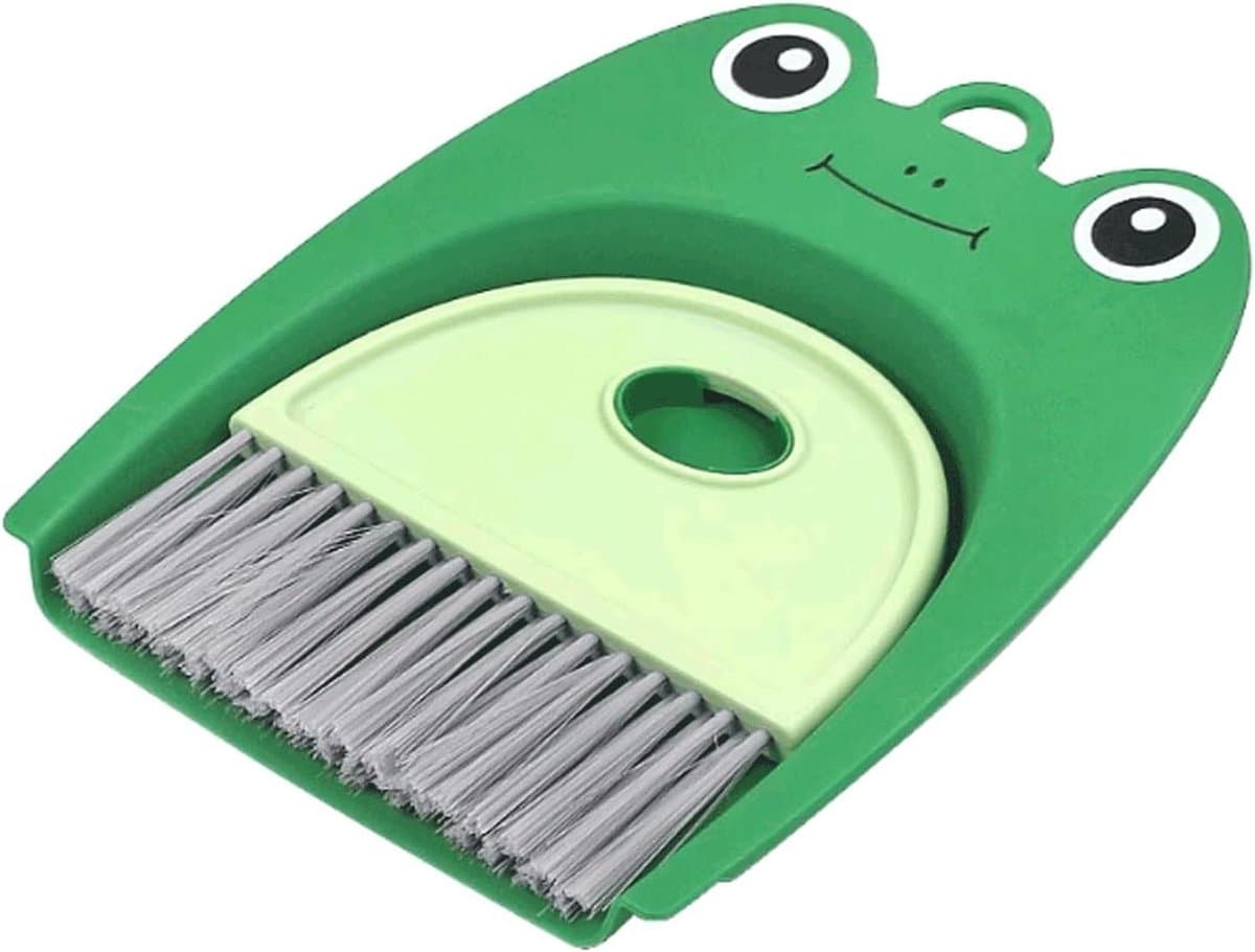 Stofblik en Bezemset - Kleine Schoonmaakset - Snel Opruimen - Compact Klikontwerp - 17 cm x 215 cm - Groen — afbeelding 1