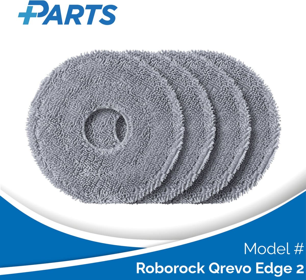 Roborock Qrevo Edge 2 Dweilpads (4 Stuks, Plus.Parts® alternatief voor 8.02.0453) — afbeelding 1
