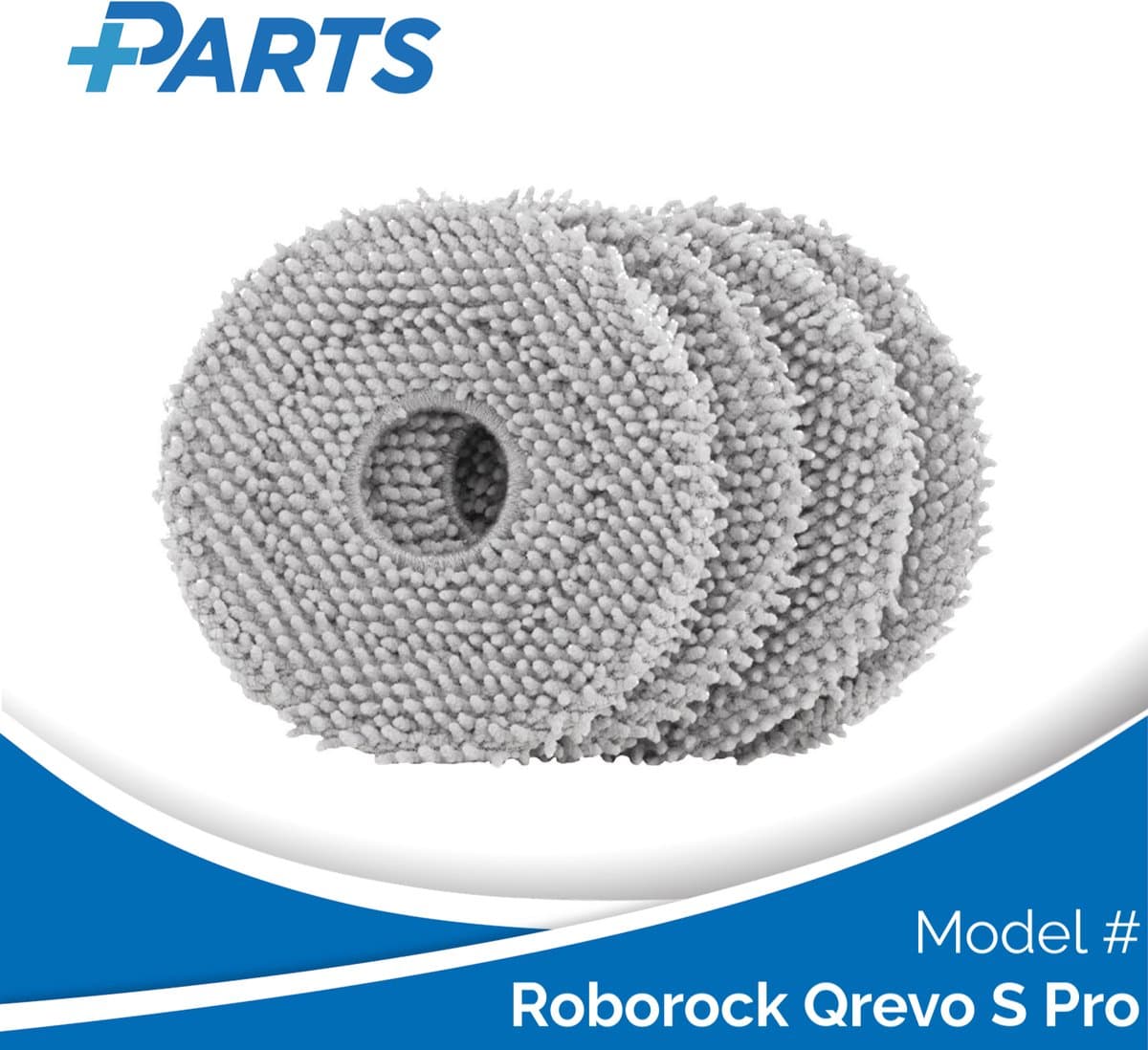 Roborock Qrevo S Pro Dweilpads (4 Stuks, Plus.Parts® alternatief voor 8.02.0246) — afbeelding 1