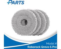 Roborock Qrevo S Pro Dweilpads (4 Stuks, Plus.Parts® alternatief voor 8.02.0246)
