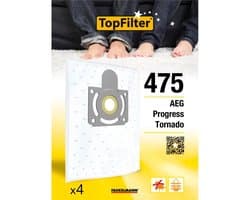 Set van 4 pakken van 4 stofzuigerzakken 64475 Tornado en AEG TopFilter Premium