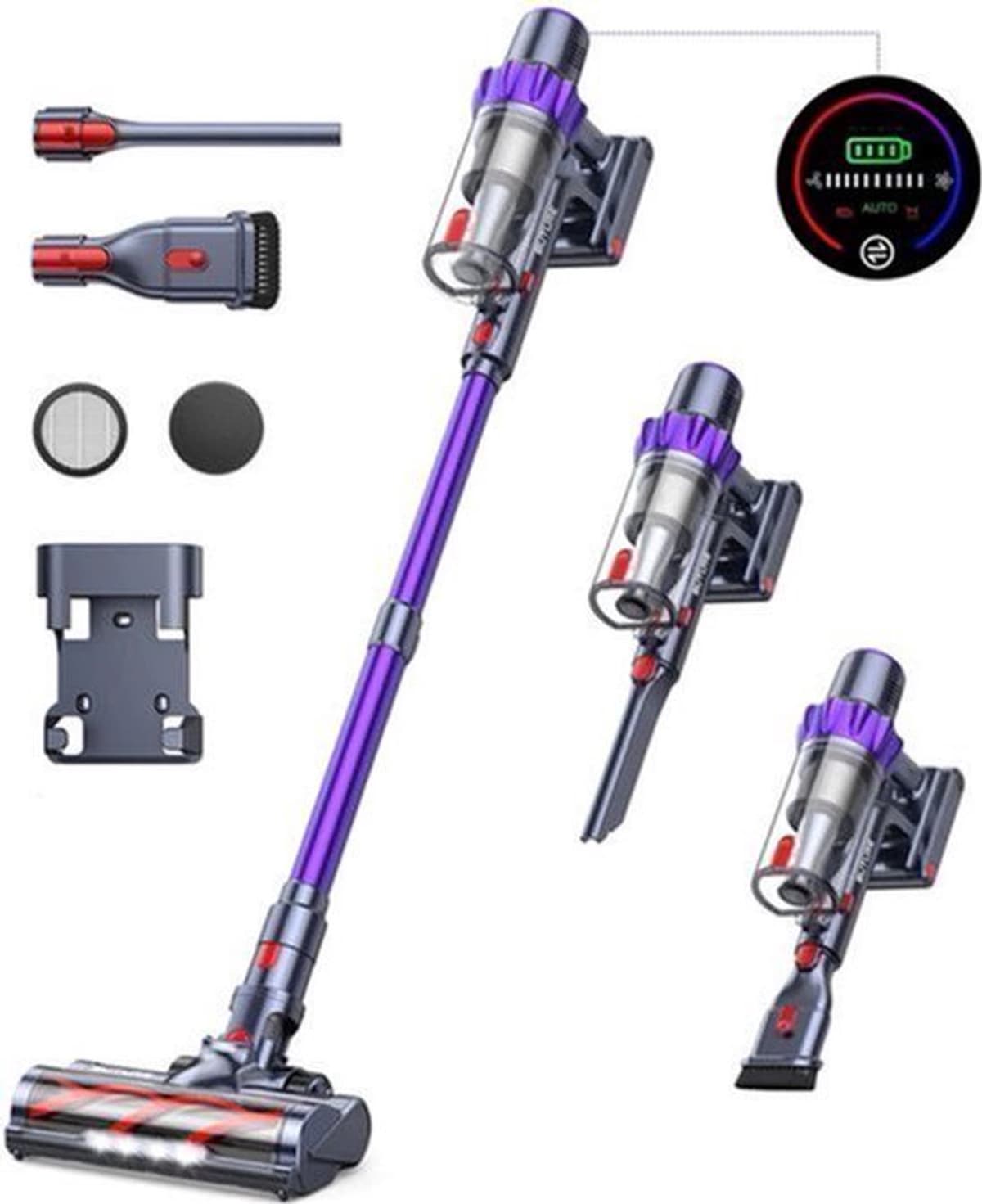 Steelstofzuiger - Vacuum Cleaner - Draadloze Stofzuiger- Kruimeldief Snoerloos - 500W - 48KPa - Handstofzuiger - 1.5L Stofreservoir - Automatische Zuigkracht Aanpassing - Ideaal voor Huisdierharen, Tapijt en Harde Vloeren — afbeelding 1