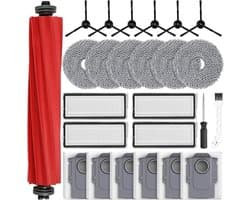 Accessoireset voor Roborock Qrevo Pro/Qrevo S robotstofzuiger – 25 stuks: 1 hoofdborstel, 6 stofzakken, 6 reinigingspads, 4 HEPA-filters, 6 zijborstels, 1 reinigingsborstel, 1 schroevendraaier