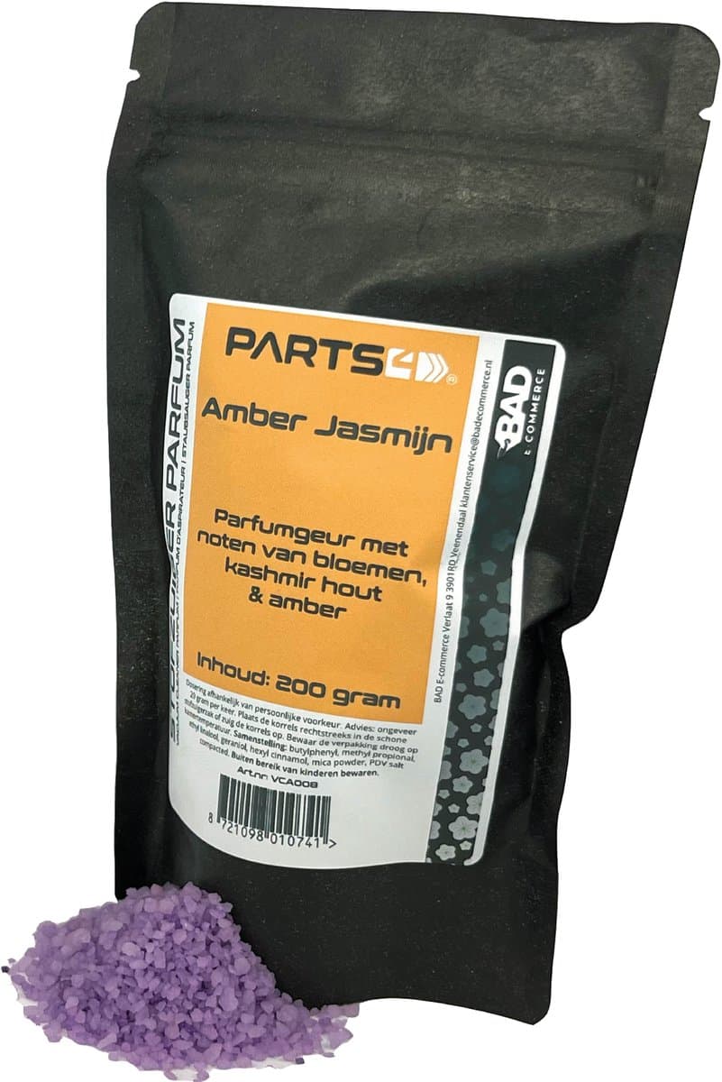 PARTS4® Stofzuiger parfum Amber Jasmijn | 200 gram in hersluitbaar zakje | Verspreidt een aangename geur tijdens het stofzuigen — afbeelding 1