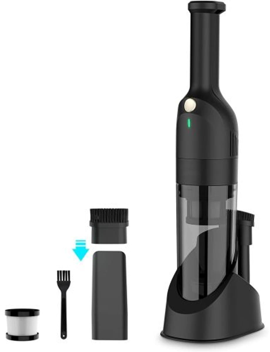 Draadloze handstofzuiger auto 10000Pa zuigkracht twee standen vierlaags HEPA filter - lichtgewicht mini stofzuiger met voetstuk accessoires auto thuis kantoor huisdierhaar — afbeelding 1