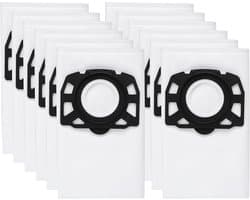 12 stuks KFI 487 Filterzakken – Vervangingszakken voor Kärcher WD4/WD5/WD6 & MV4/MV5/MV6 Serie | Geschikt voor Modellen WD4.000 t/m WD5.999 | Onderdeelnr. 2.863-006.0