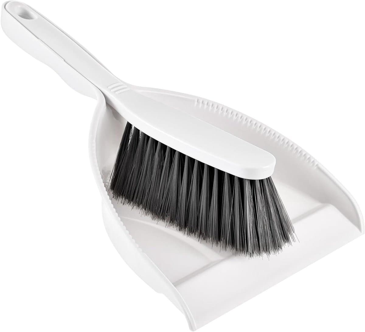 Handbezem Stofpan - Mini Veegset - Snel Opruimen - Concaaf Ontwerp - Compact Formaat - Wit — afbeelding 1