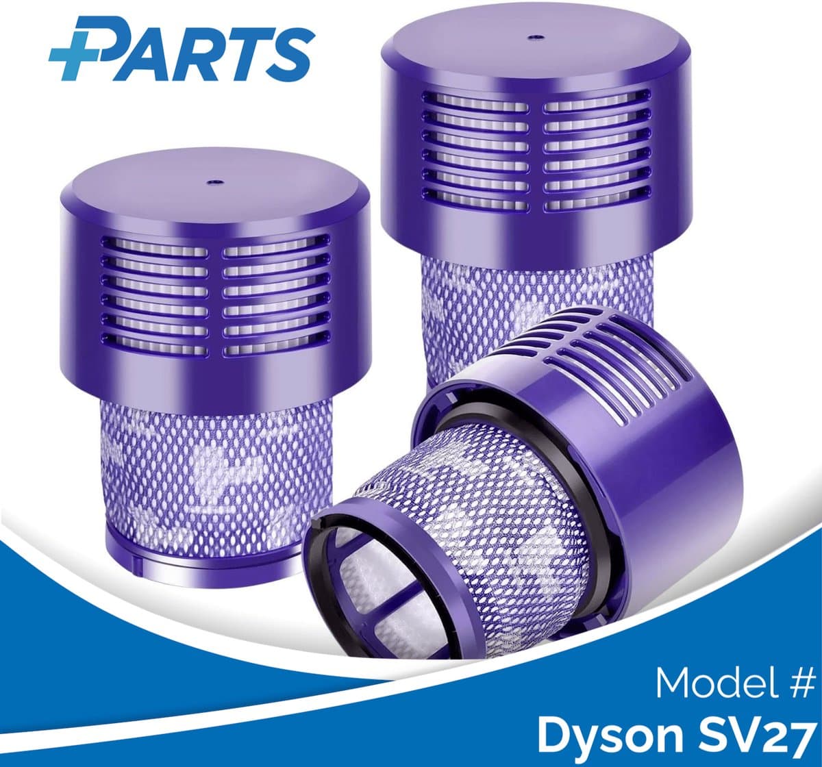 Dyson SV27 Filters (3 Stuks, Plus.Parts® alternatief voor 969082-01) — afbeelding 1