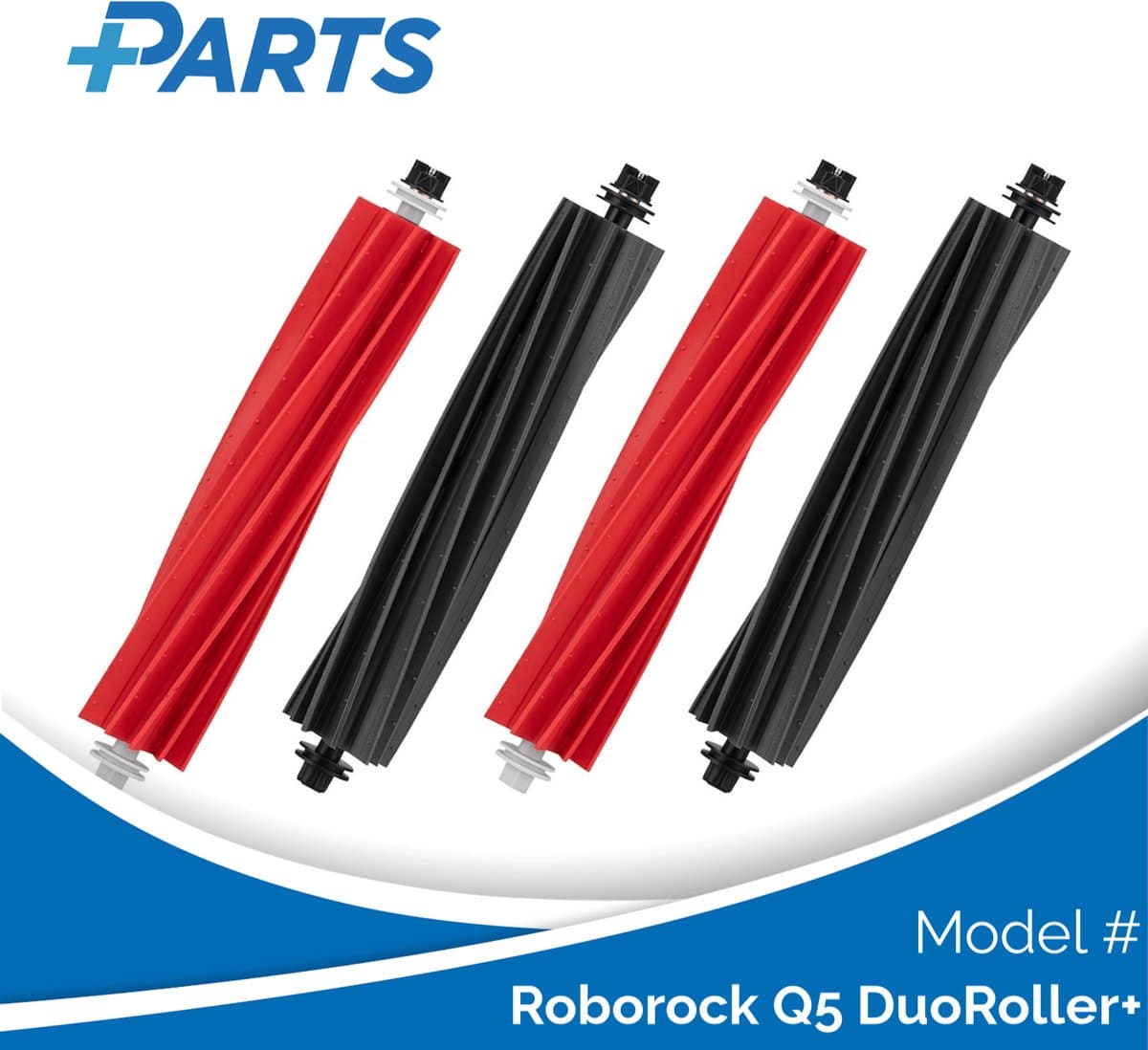 Roborock Q5 DuoRoller+ Borstels (4 Stuks, Plus.Parts® alternatief voor 8.02.0199) — afbeelding 1