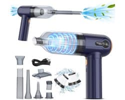 SnelShoppen - Handstofzuiger 15000PA Draadloze Autostofzuiger 3-in-1 Mini Licht Stofzuiger met LED-display USB Oplaadbaar Stofborstel Spleetmondstuk v