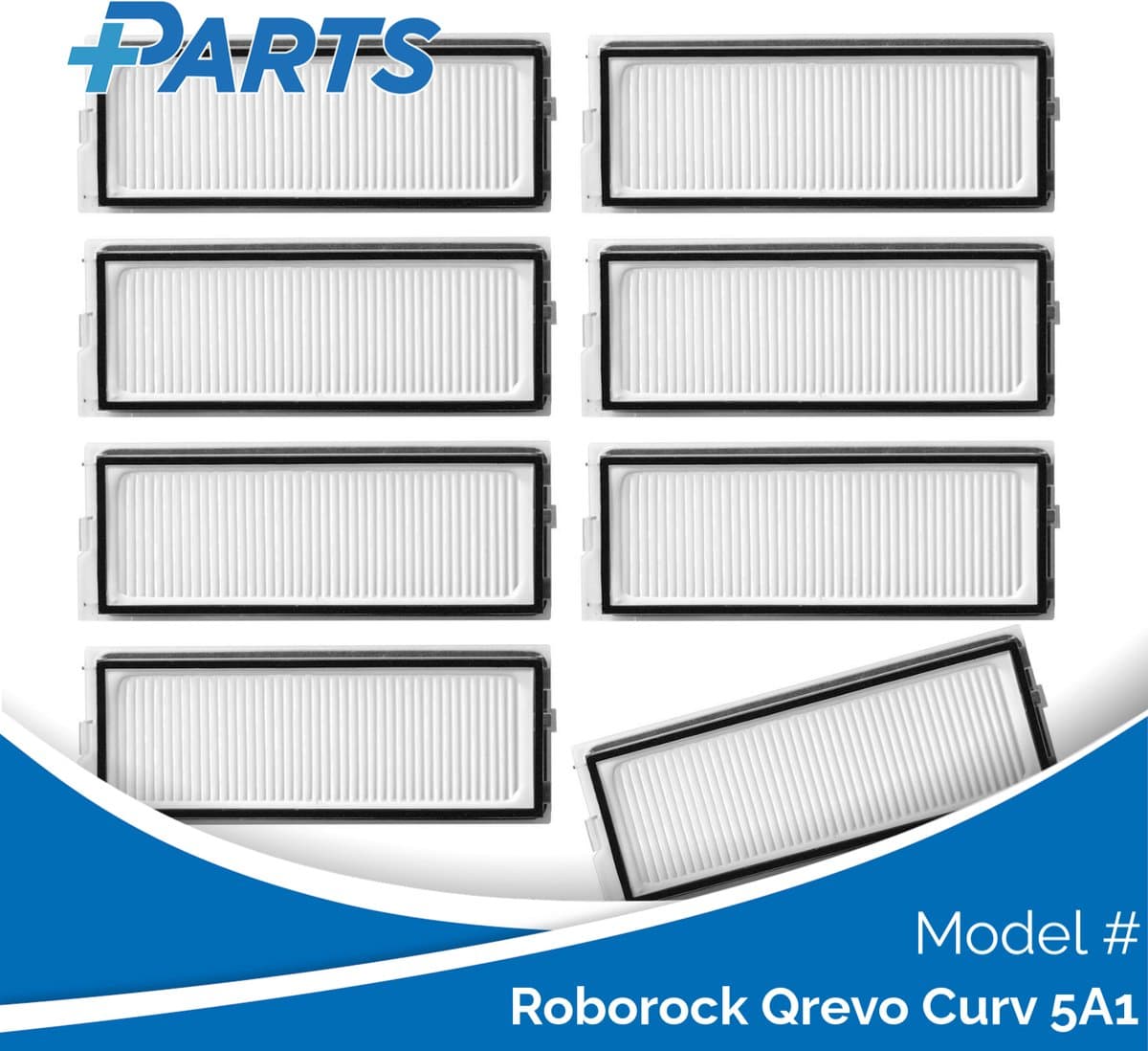 Roborock Qrevo Curv 5A1 Filters (8 Stuks, Plus.Parts® alternatief voor 8.02.0296) — afbeelding 1